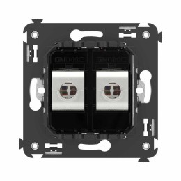 Розетка компьютерная 2-м СП Avanti "Черный квадрат" RJ45 кат.6A без шторок экранир. механизм DKC 440