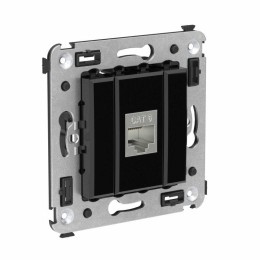 Розетка компьютерная 1-м СП Avanti "Черный квадрат" RJ45 кат.6 без шторок экранир. механизм DKC 4402