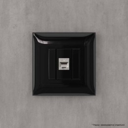 Розетка компьютерная 1-м СП Avanti "Черный квадрат" RJ45 кат.6 без шторок экранир. механизм DKC 4402