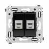 Розетка компьютерная 2-м СП Avanti "Черный квадрат" RJ45 кат.6 без шторок экранир. механизм DKC 4402