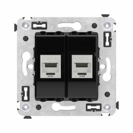 Розетка компьютерная 2-м СП Avanti "Черный квадрат" RJ45 кат.6 без шторок экранир. механизм DKC 4402