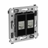 Розетка компьютерная 2-м СП Avanti "Черный квадрат" RJ45 кат.6 без шторок экранир. механизм DKC 4402