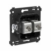 Розетка компьютерная 2-м СП Avanti "Черный квадрат" RJ45 кат.6 без шторок экранир. механизм DKC 4402