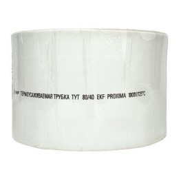Трубка термоусадочная ТУТ нг 80/40 бел. PROxima (уп.25м) EKF tut-80-w
