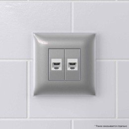 Розетка телефонная 2-м СП Avanti "Закаленная сталь" RJ12 без шторок механизм DKC 4404614