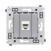 Розетка компьютерная 1-м СП Avanti "Закаленная сталь" RJ45 кат.6A без шторок механизм DKC 4404673