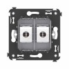 Розетка компьютерная 2-м СП Avanti "Закаленная сталь" RJ45 кат.6A без шторок механизм DKC 4404674