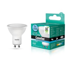 Лампа светодиодная LED5-GU10/845/GU10 5Вт рефлектор матовая 4500К бел. GU10 415лм 170-265В Camelion