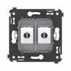 Розетка компьютерная 2-м СП Avanti "Закаленная сталь" RJ45 кат.6 без шторок механизм DKC 4404694