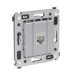 Розетка компьютерная 1-м СП Avanti "Закаленная сталь" RJ45 кат.5E без шторок экранир. механизм DKC 4