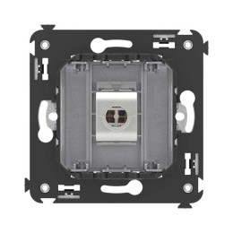 Розетка компьютерная 1-м СП Avanti "Закаленная сталь" RJ45 кат.5E без шторок экранир. механизм DKC 4