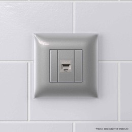 Розетка компьютерная 1-м СП Avanti "Закаленная сталь" RJ45 кат.6A без шторок экранир. механизм DKC 4