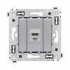 Розетка компьютерная 1-м СП Avanti "Закаленная сталь" RJ45 кат.6A без шторок экранир. механизм DKC 4