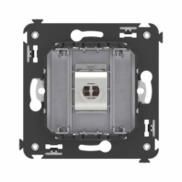 Розетка компьютерная 1-м СП Avanti "Закаленная сталь" RJ45 кат.6A без шторок экранир. механизм DKC 4