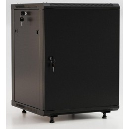 Шкаф настенный TWB-FC-1566-SR-RAL9004 19дюйм. 15U 775х600х600мм метал. передн. дверь с замком две бо