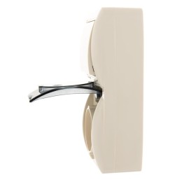 Блок ОП Nata (розетка евростандарт с заземл. с защ. крышкой + 1-кл. выкл.) IP20 вертикал. крем. LEZA