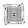 Розетка компьютерная 1-м СП Avanti "Закаленная сталь" RJ45 кат.6 без шторок экранир. механизм DKC 44