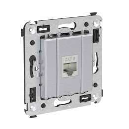 Розетка компьютерная 1-м СП Avanti "Закаленная сталь" RJ45 кат.6 без шторок экранир. механизм DKC 44