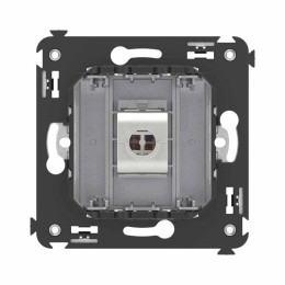 Розетка компьютерная 1-м СП Avanti "Закаленная сталь" RJ45 кат.6 без шторок экранир. механизм DKC 44