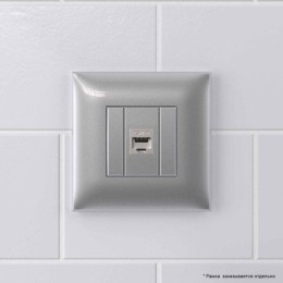 Розетка компьютерная 1-м СП Avanti "Закаленная сталь" RJ45 кат.6 без шторок экранир. механизм DKC 44