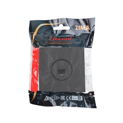 Розетка телефонная евро СП ZIMA IP20 черн. бархат LEZARD 704-4288-137