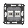 Розетка компьютерная 2-м СП Avanti "Закаленная сталь" RJ45 кат.6 без шторок экранир. механизм DKC 44