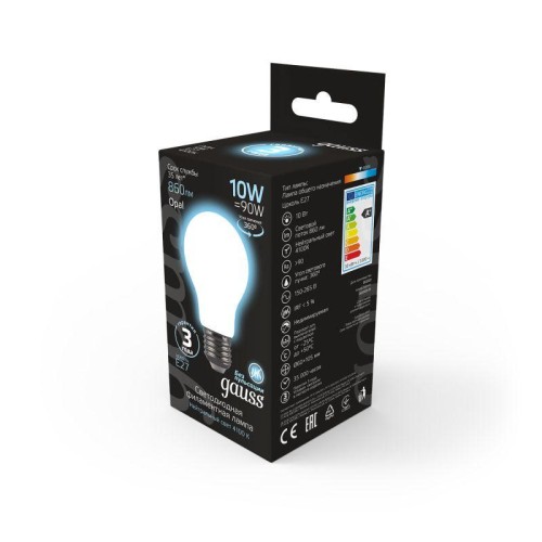 Лампа светодиодная филаментная Black Filament 10Вт A60 грушевидная матовая 4100К нейтр. бел. E27 860