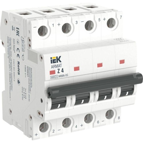 Выключатель автоматический модульный 4п Z 4А M06N-DC ARMAT IEK AR-M06N-4-Z004DC
