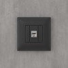 Розетка компьютерная 1-м СП Avanti "Черный матовый" RJ45 кат.5E без шторок экранир. механизм DKC 441