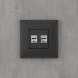 Розетка компьютерная 2-м СП Avanti "Черный матовый" RJ45 кат.5E без шторок экранир. механизм DKC 441