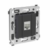 Розетка компьютерная 1-м СП Avanti "Черный матовый" RJ45 кат.6A без шторок экранир. механизм DKC 441