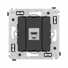 Розетка компьютерная 1-м СП Avanti "Черный матовый" RJ45 кат.6A без шторок экранир. механизм DKC 441