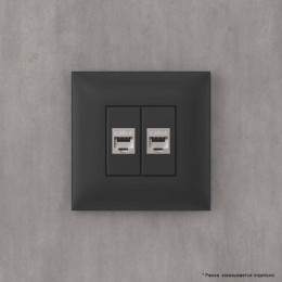 Розетка компьютерная 2-м СП Avanti "Черный матовый" RJ45 кат.6A без шторок экранир. механизм DKC 441