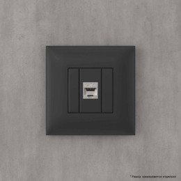 Розетка компьютерная 1-м СП Avanti "Черный матовый" RJ45 кат.6 без шторок экранир. механизм DKC 4412