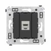 Розетка компьютерная 1-м СП Avanti "Черный матовый" RJ45 кат.6 без шторок экранир. механизм DKC 4412