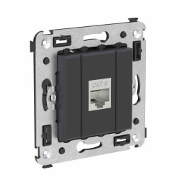 Розетка компьютерная 1-м СП Avanti "Черный матовый" RJ45 кат.6 без шторок экранир. механизм DKC 4412