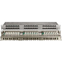 Патч-панель PPHD-19-48-8P8C-C6-SH-110D высокой плотн. 19дюйм 1U 48 портов RJ-45 полн. экран кат.6 Du