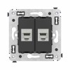 Розетка компьютерная 2-м СП Avanti "Черный матовый" RJ45 кат.6 без шторок экранир. механизм DKC 4412