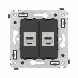 Розетка компьютерная 2-м СП Avanti "Черный матовый" RJ45 кат.6 без шторок экранир. механизм DKC 4412
