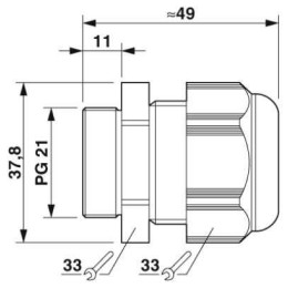 Ввод кабельный G-INS-PG21-M68N-PNES-GY Phoenix Contact 1411145