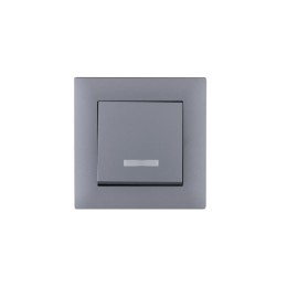 Выключатель 1-клав. с подсветкой Karea RIZZ STAR сер. Makel 88065021