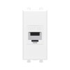 Розетка компьютерная 1мод. Avanti "Белое облако" RJ45 кат.5E без шторок модульная механизм DKC 44006