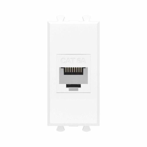 Розетка компьютерная 1мод. Avanti "Белое облако" RJ45 кат.6A без шторок модульная механизм DKC 44006