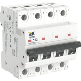 Выключатель автоматический модульный 4п Z 63А M06N-DC ARMAT IEK AR-M06N-4-Z063DC