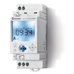 Реле времени цифровое недельное 16А 24В AC/DC 1CO NFC 35мм IP20 монтаж на рейку 35мм FINDER 12610024