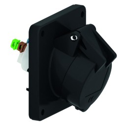 Розетка панельная 16А 3п 2P+PE 230-380В IP44 наклонная Quick Connect черн. Bals 120436