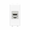 Розетка компьютерная 1мод. Avanti "Белое облако" RJ45 кат.6A без шторок экранир. модульная механизм