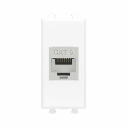 Розетка компьютерная 1мод. Avanti "Белое облако" RJ45 кат.6 без шторок экранир. модульная механизм D
