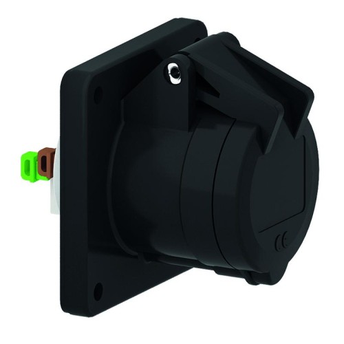 Розетка панельная 16А 3п 2P+PE 230-380В IP44 Quick Connect черн. Bals 130269