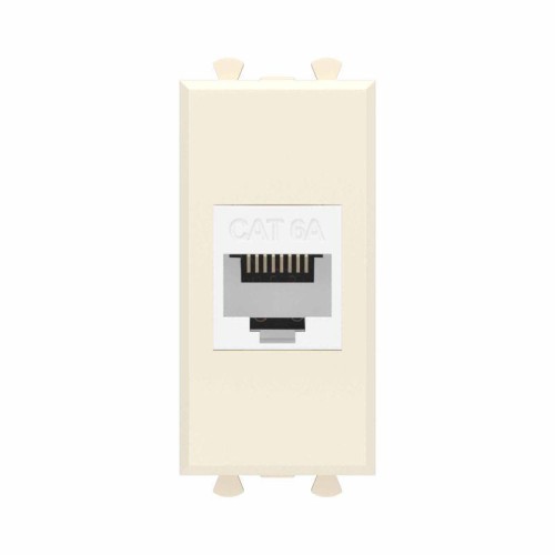 Розетка компьютерная 1мод. Avanti "Ванильная дымка" RJ45 кат.6A без шторок модульная механизм DKC 44